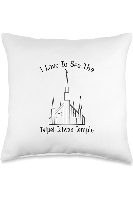 Taipei Taiwan Temple Throw Pillows - Happy Style (English) US
