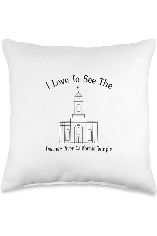 Feather River California Temple Throw Pillows - Happy Style (English) US
