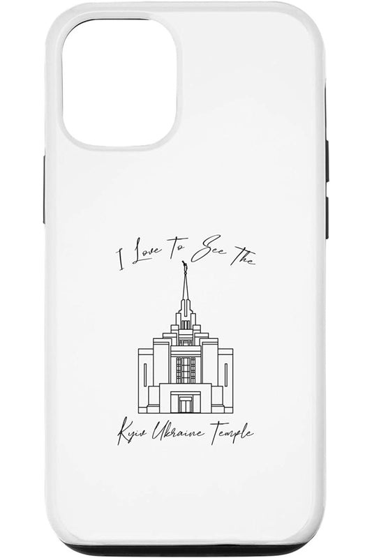 Kyiv Ukraine Temple Apple iPhone Cases - Calligraphy Style (English) US