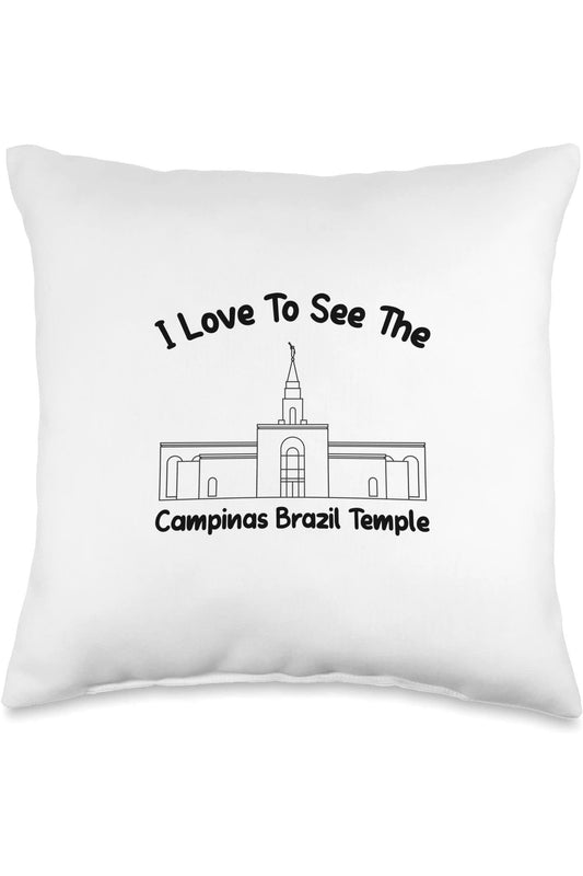 Campinas Brazil Temple Throw Pillows - Primary Style (English) US