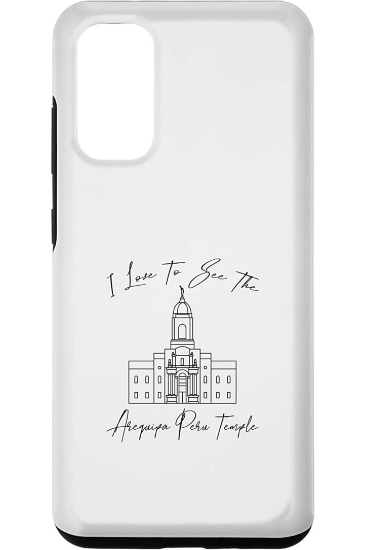 Arequipa Peru Temple Samsung Phone Cases - Calligraphy Style (English) US
