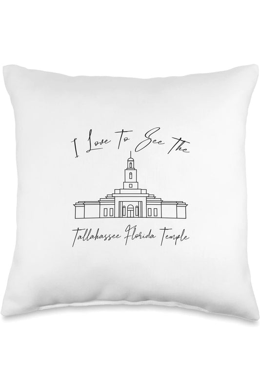 Tallahassee Florida Temple Throw Pillows - Calligraphy Style (English) US