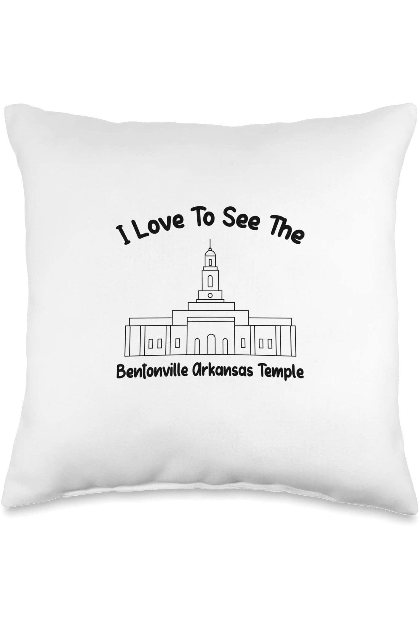 Bentonville Arkansas Temple Throw Pillows - Primary Style (English) US