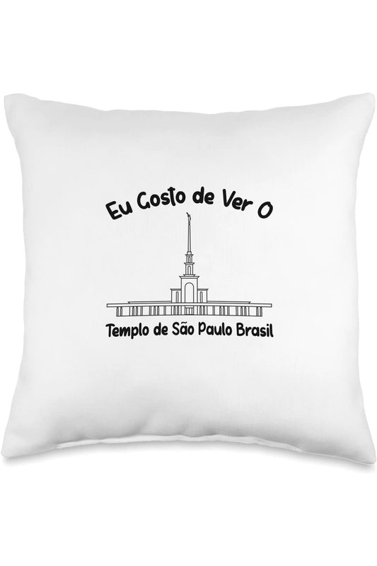 Sao Paulo Brazil Temple Throw Pillows - Primary Style (Portuguese) US