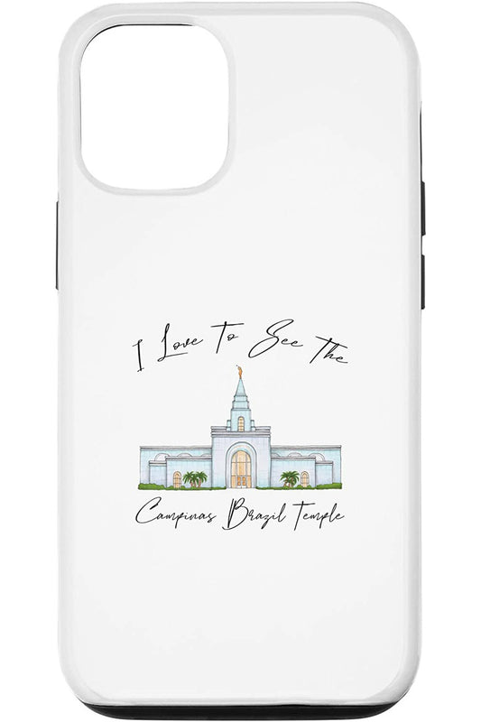 Campinas Brazil Temple Apple iPhone Cases - Calligraphy Style (English) US