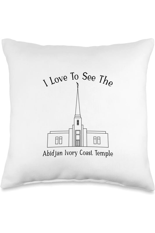 Abidjan Ivory Coast Temple Throw Pillows - Happy Style (English) US