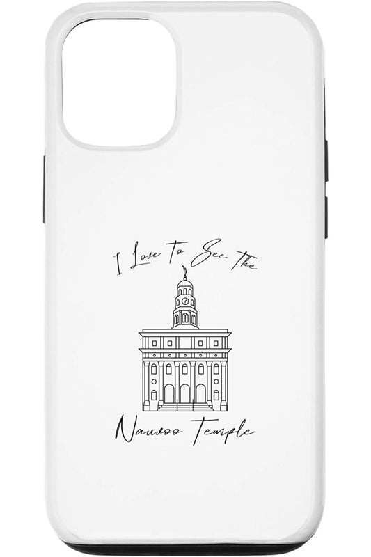 Nauvoo IL Temple, I love to see my temple カリグラフィー iPhone Phone Case