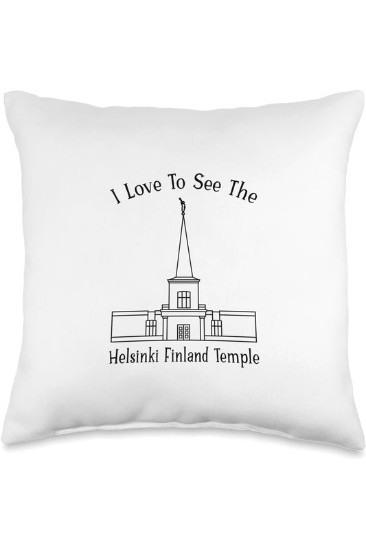 Helsinki Finland Temple Throw Pillows - Happy Style (English) US