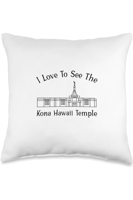 Kona Hawaii Temple Throw Pillows - Happy Style (English) US