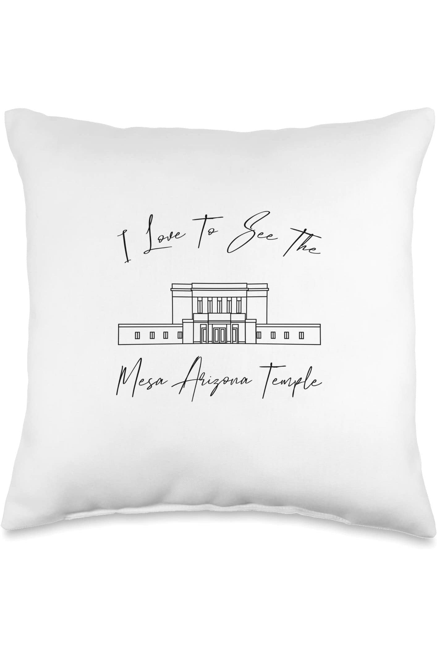 Mesa Arizona Temple Throw Pillows - Calligraphy Style (English) US