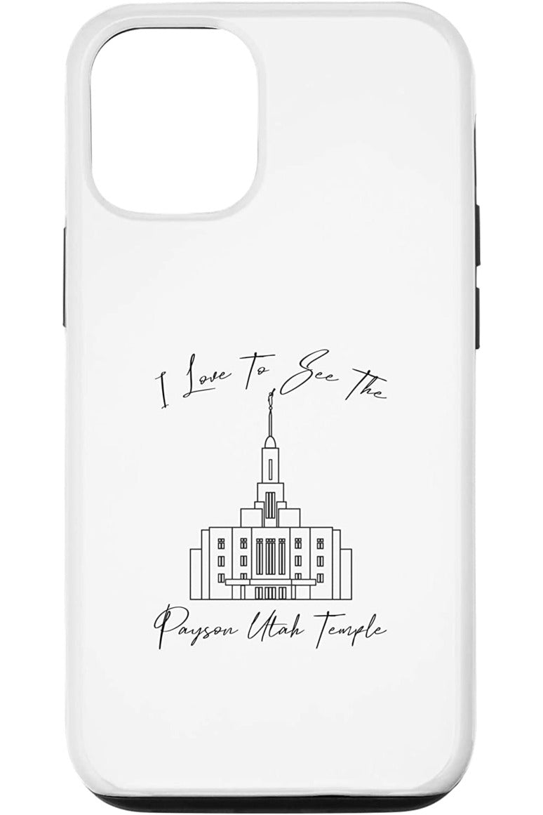 Payson Utah Temple Apple iPhone Cases - Calligraphy Style (English) US