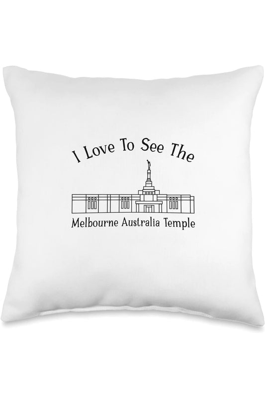 Melbourne Australia Temple Throw Pillows - Happy Style (English) US