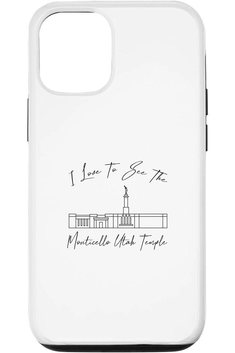 Monticello Utah Temple Apple iPhone Cases - Calligraphy Style (English) US