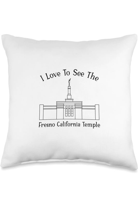 Fresno California Temple Throw Pillows - Happy Style (English) US