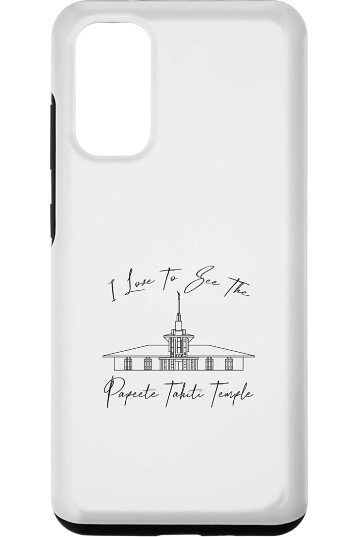 Papeete Tahiti Temple Samsung Phone Cases - Calligraphy Style (English) US