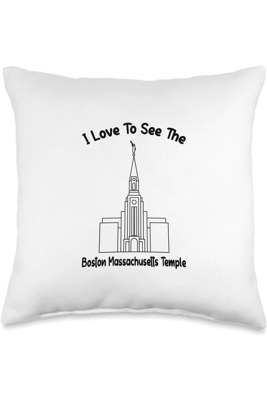 Boston Massachusetts Temple Throw Pillows - Primary Style (English) US