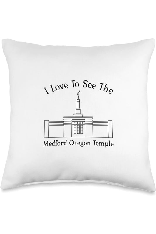 Medford Oregon Temple Throw Pillows - Happy Style (English) US