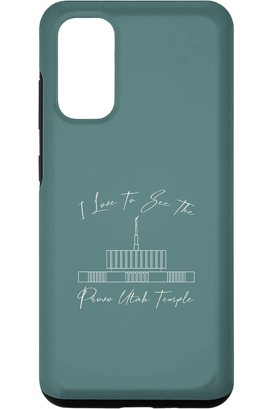 Provo Utah Temple Samsung Phone Cases - Calligraphy Style (English) US