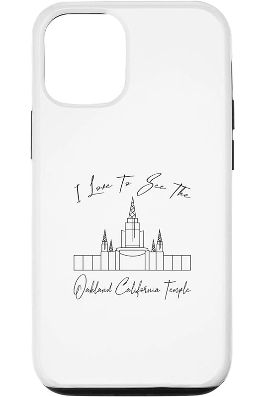 Oakland California Temple Apple iPhone Cases - Calligraphy Style (English) US