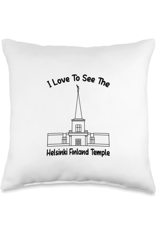 Helsinki Finland Temple Throw Pillows - Primary Style (English) US