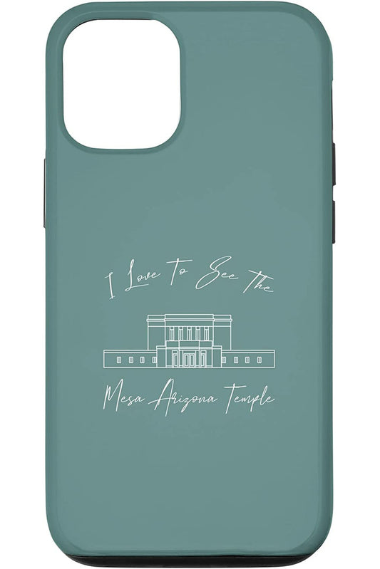 Mesa Arizona Temple Apple iPhone Cases - Calligraphy Style (English) US
