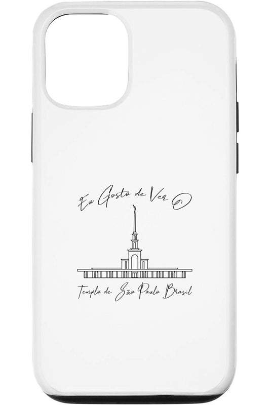 Sao Paulo Brazil Temple Apple iPhone Cases - Calligraphy Style (Portuguese) US