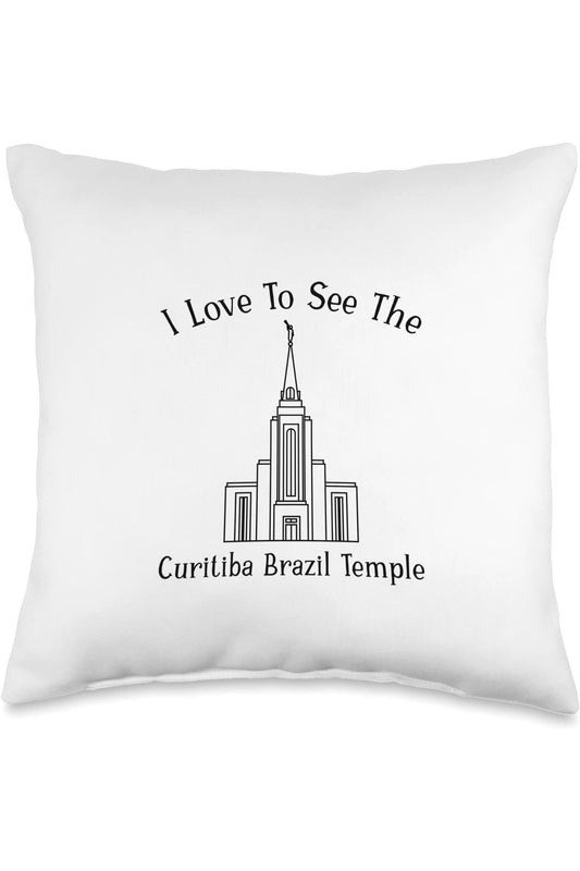 Curitiba Brazil Temple Throw Pillows - Happy Style (English) US