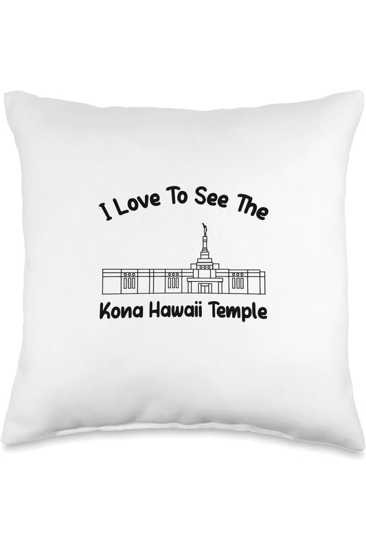 Kona Hawaii Temple Throw Pillows - Primary Style (English) US