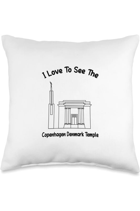 Copenhagen Denmark Temple Throw Pillows - Primary Style (English) US