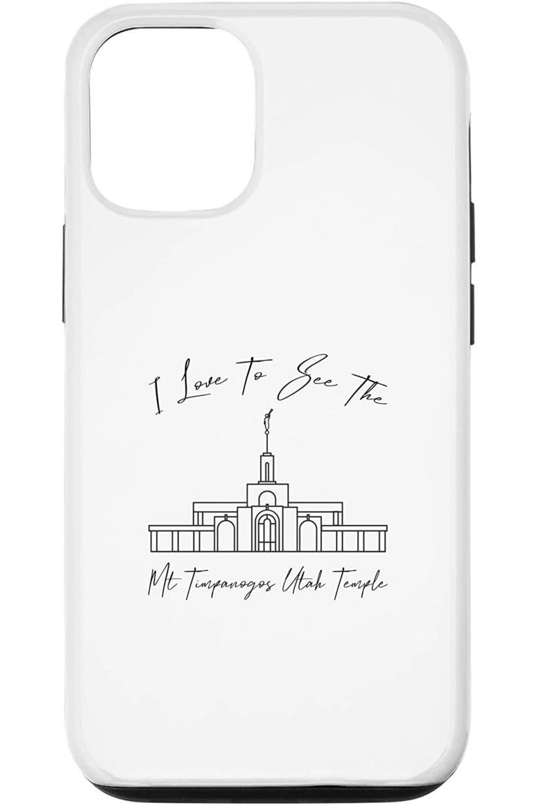 Mt Timpanogos Utah Temple Apple iPhone Cases - Calligraphy Style (English) US