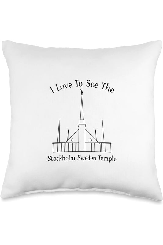 Stockholm Sweden Temple Throw Pillows - Happy Style (English) US