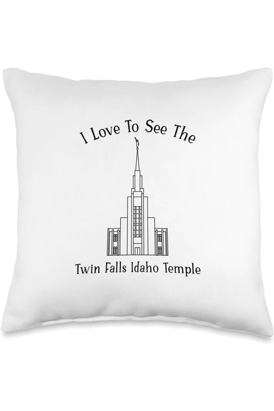 Twin Falls Idaho Temple Throw Pillows - Happy Style (English) US