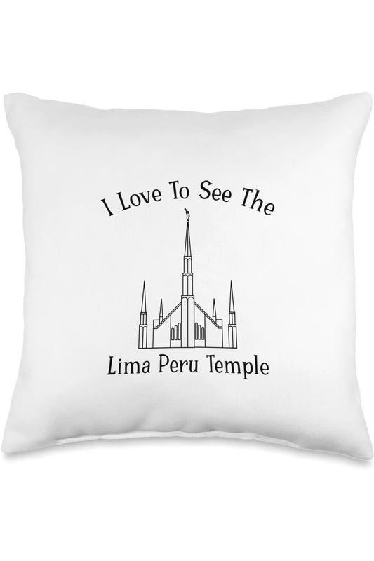 Lima Peru Temple Throw Pillows - Happy Style (English) US