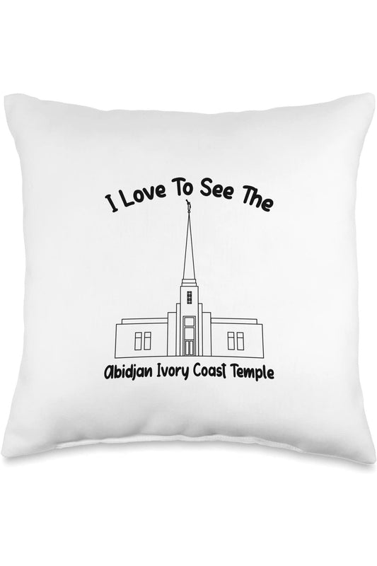 Abidjan Ivory Coast Temple Throw Pillows - Primary Style (English) US
