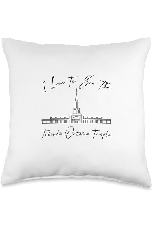 Toronto Ontario Temple Throw Pillows - Calligraphy Style (English) US