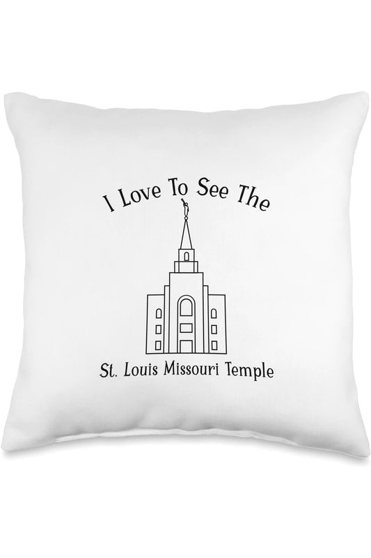 St Louis Missouri Temple Throw Pillows - Happy Style (English) US