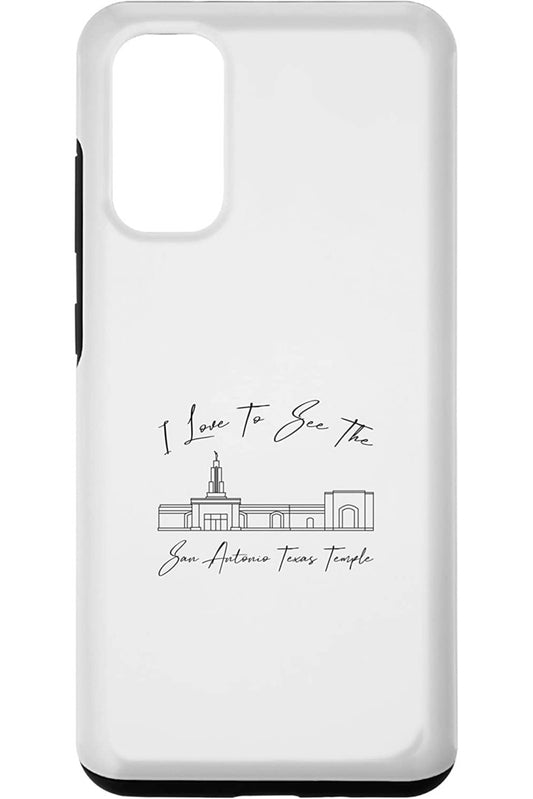 San Antonio Texas Temple Samsung Phone Cases - Calligraphy Style (English) US
