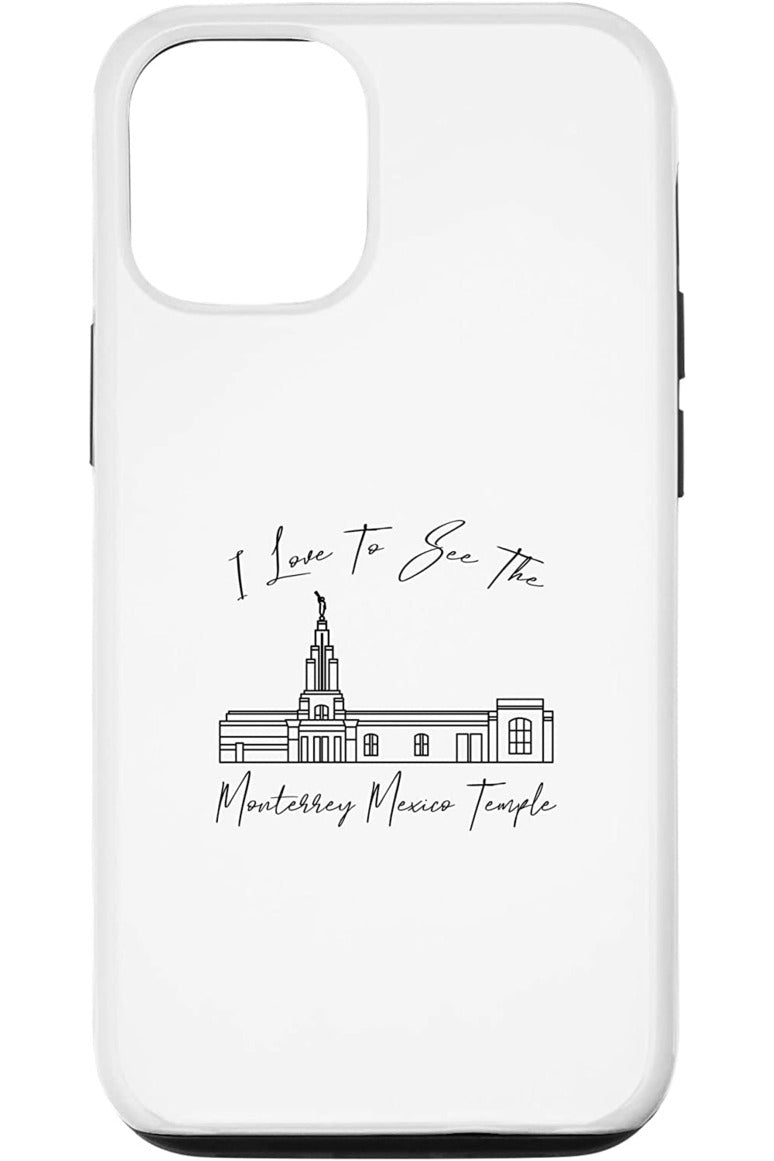 Monterrey Mexico Temple Apple iPhone Cases - Calligraphy Style (English) US