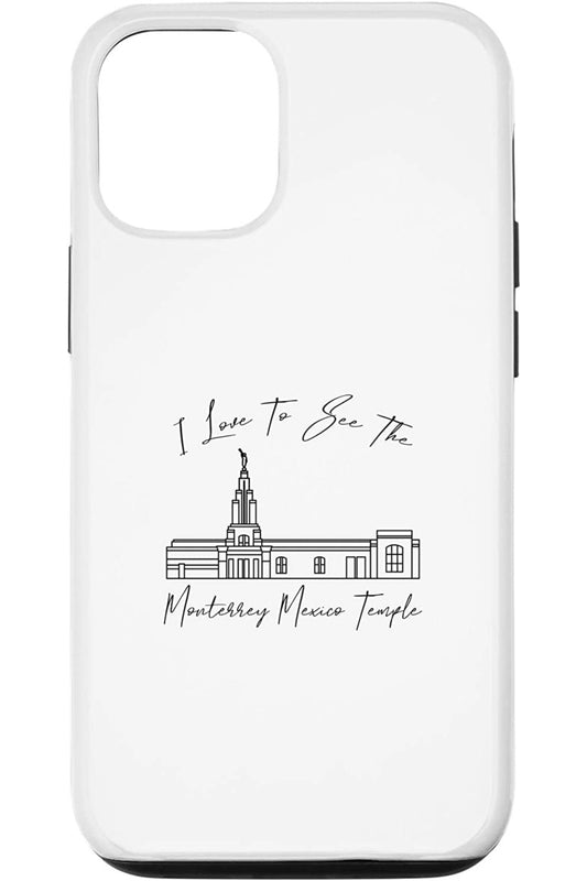 Monterrey Mexico Temple Apple iPhone Cases - Calligraphy Style (English) US
