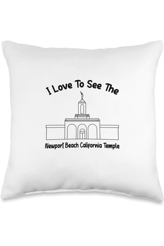 Newport Beach California Temple Throw Pillows - Primary Style (English) US