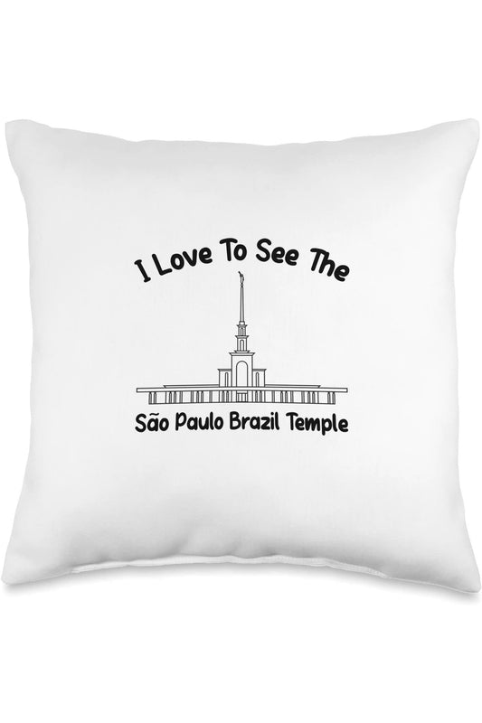 Sao Paulo Brazil Temple Throw Pillows - Primary Style (English) US
