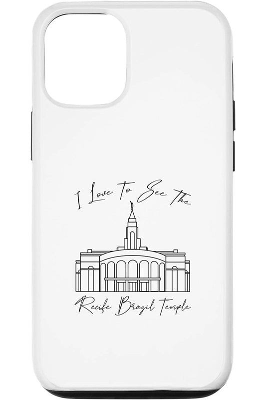 Recife Brazil Temple Apple iPhone Cases - Calligraphy Style (English) US