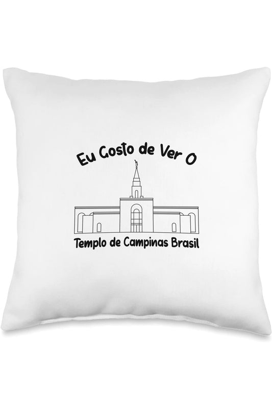 Campinas Brazil Temple Throw Pillows - Primary Style (Portuguese) US