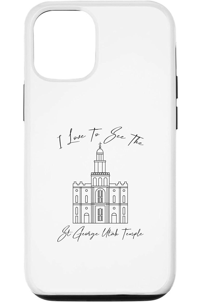 St George Utah Temple Apple iPhone Cases - Calligraphy Style (English) US