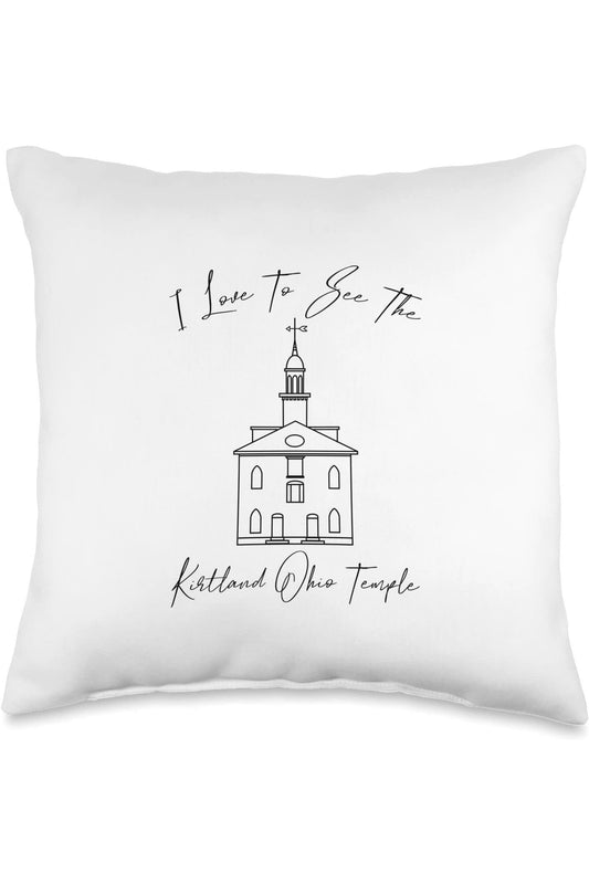 Kirtland Ohio Temple Throw Pillows - Calligraphy Style (English) US