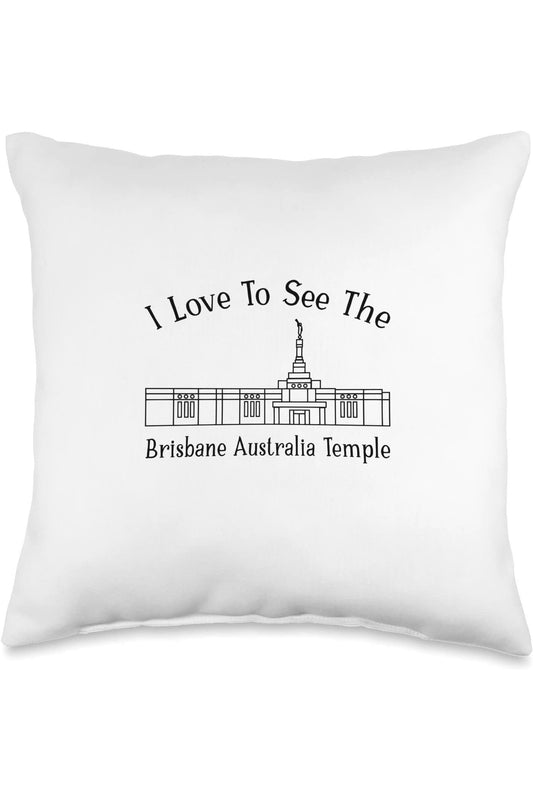 Brisbane Australia Temple Throw Pillows - Happy Style (English) US