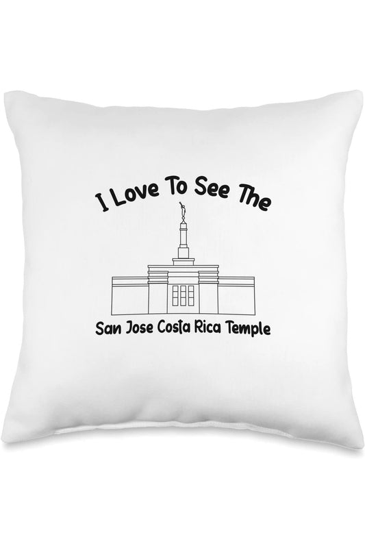 San Jose Costa Rica Temple Throw Pillows - Primary Style (English) US