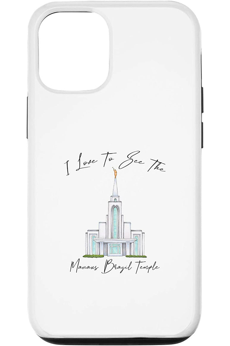 Manaus Brazil Temple Apple iPhone Cases - Calligraphy Style (English) US