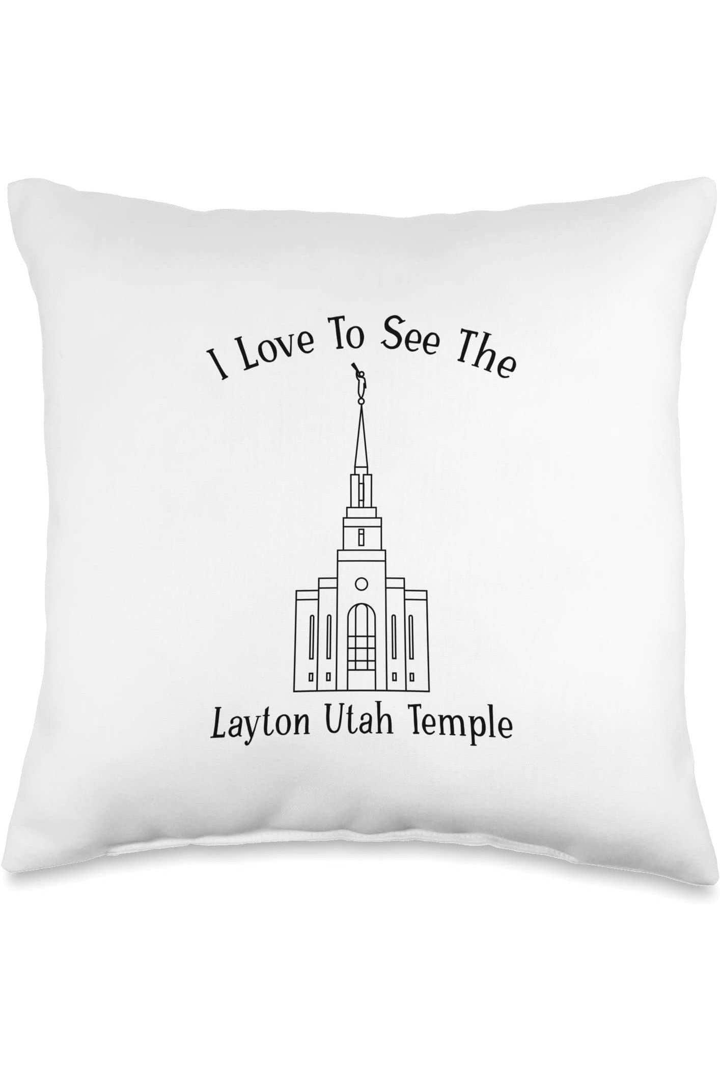 Layton Utah Temple Throw Pillows - Happy Style (English) US
