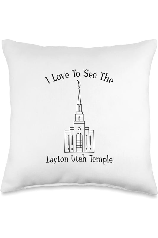 Layton Utah Temple Throw Pillows - Happy Style (English) US